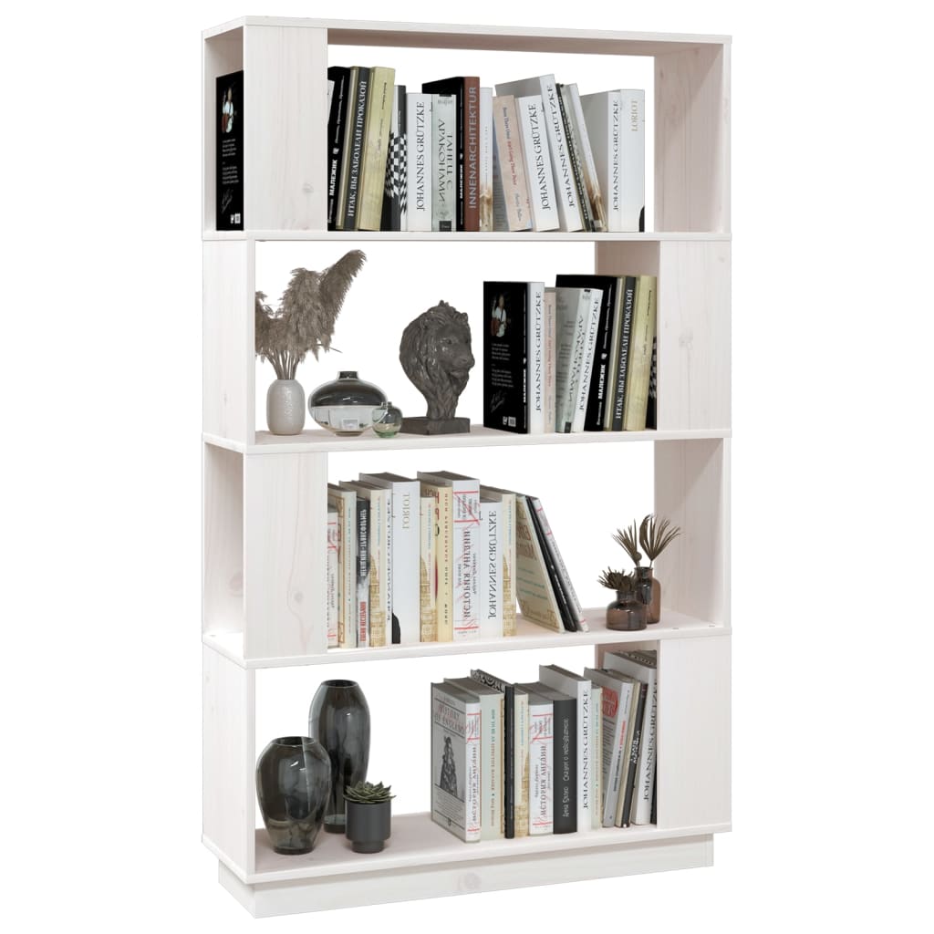 Book Cabinet/Room Divider White 80x25x132 cm Solid Wood Pine